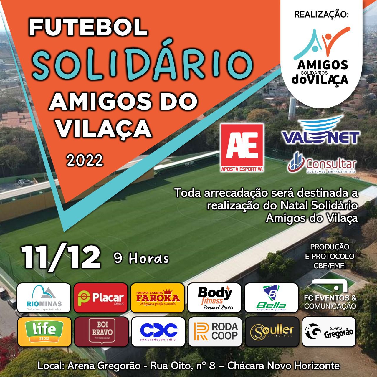 Mais um gol de placa do vereador Hugo Vilaça: Futebol Solidário Amigos do Vilaça