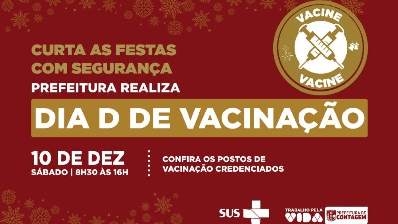 Contagem realiza dia D de vacinação contra Covid-19, meningite e gripe neste sábado (10/12)