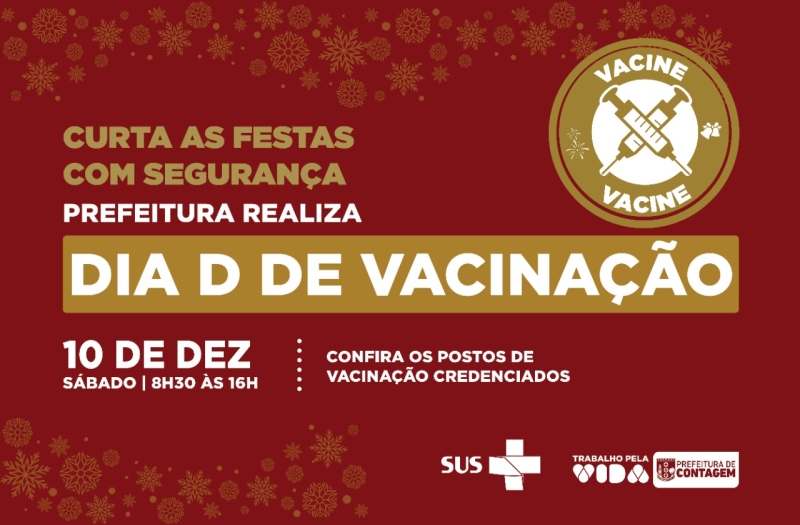 Contagem realiza dia D de vacinação contra Covid-19, meningite e gripe neste sábado (10/12)