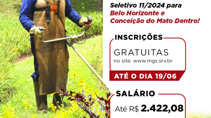 MGS abre novo processo seletivo para Belo Horizonte e Conceição do Mato Dentro