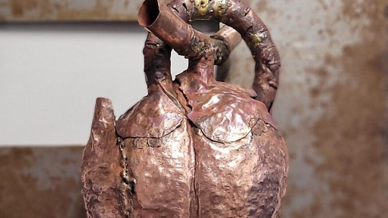 Artista mineiro expõe escultura em formato de coração humano no Centro Cultural UFMG
