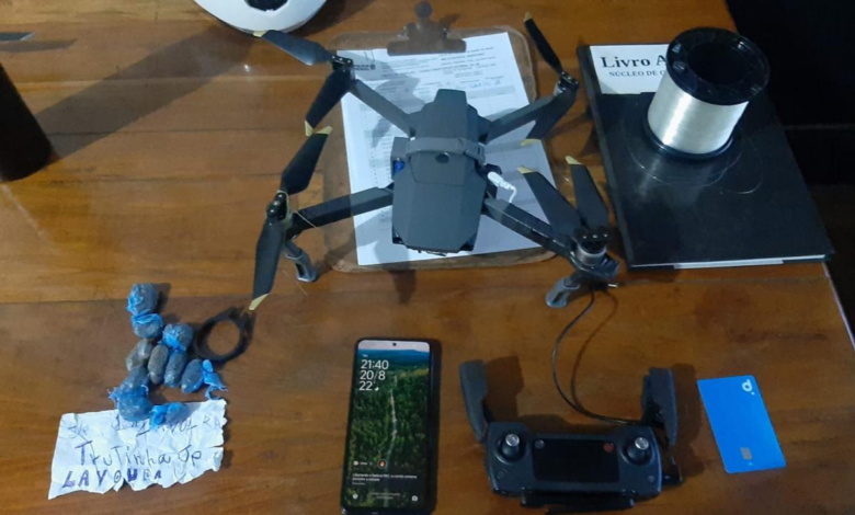 Polícia Penal intercepta drone criminoso que sobrevoava unidade prisional de Neves com drogas e celular