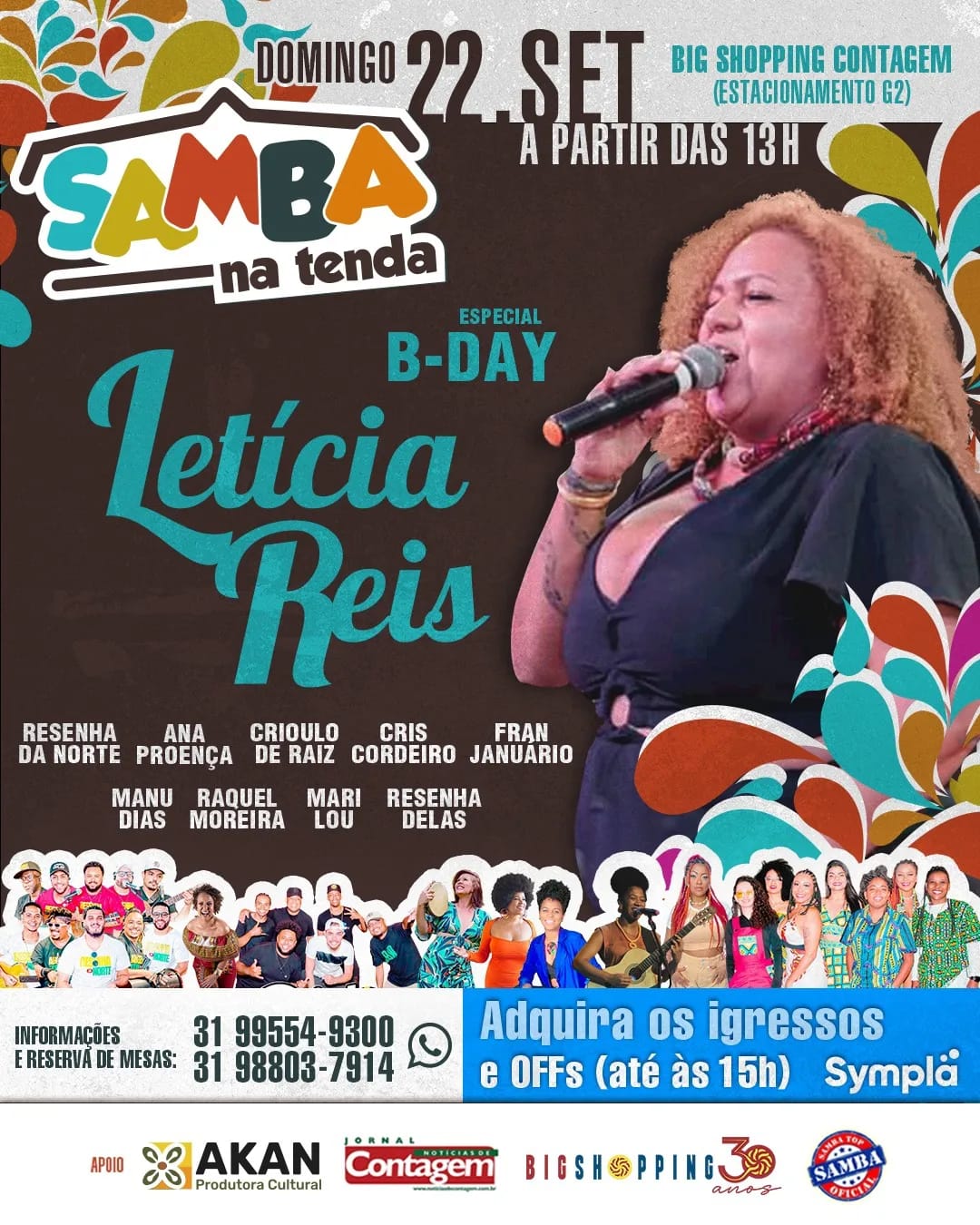 Samba na Tenda apresenta: Aniversário de Letícia Reis no Big Shopping (22/9)