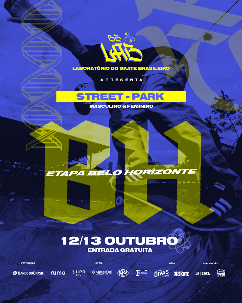 BELO HORIZONTE RECEBE NESTE FIM DE SEMANA PRIMEIRA ETAPA DO BB LAB – LABORATÓRIO DO SKATE BRASILEIRO