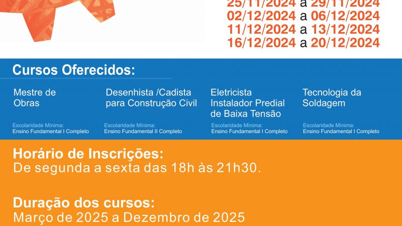 Escola de Engenharia oferece cursos gratuitos de qualificação de mão de obra industrial