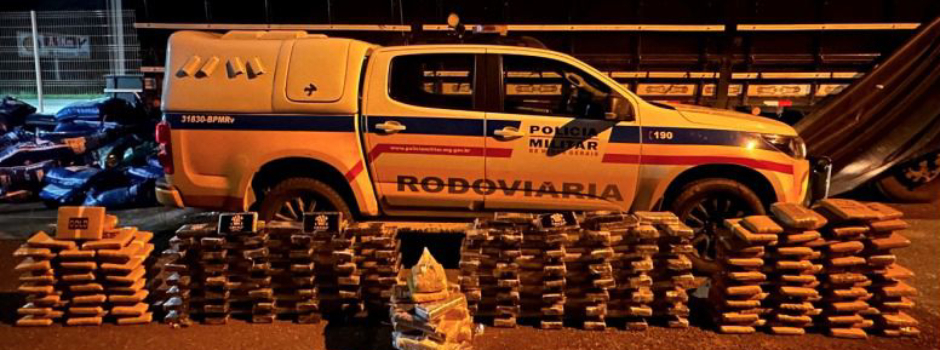 Polícia Militar Rodoviária apreende cerca de R$ 16 milhões em drogas em Juatuba